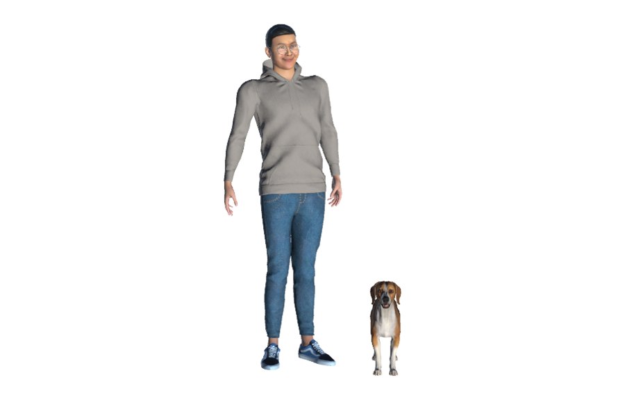 The guide agent and the dog agent